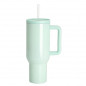 Preview: Sublimation Thermobecher mit Deckel, Griff & Trinkhalm 1200ml